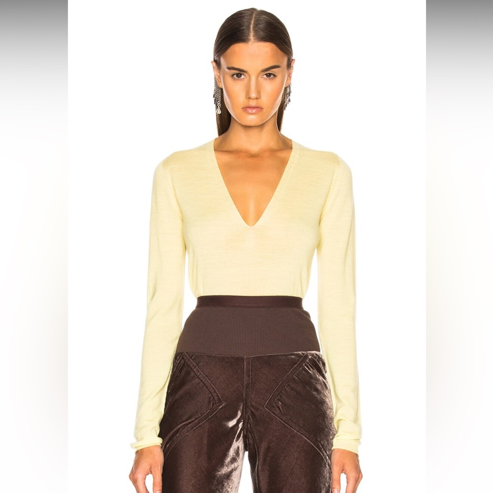 Rick Owens lime virgin wool sweater, US Small